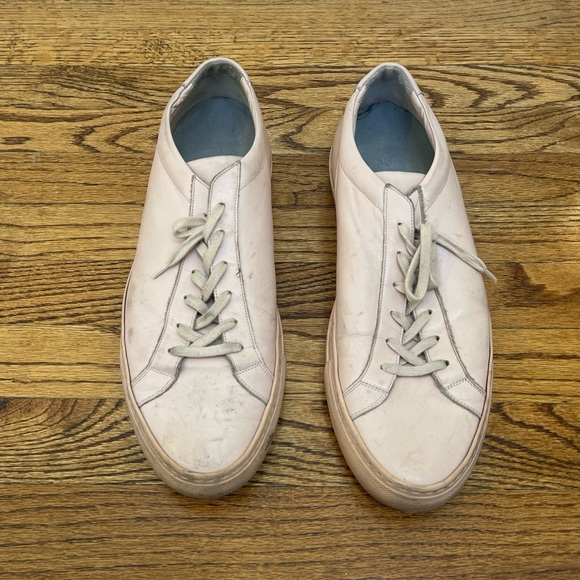 Common Projects Men’s Original Achilles Leather Sneakers In Pink - Picture 7 of 12